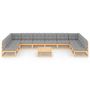 Voir la diapositive 3 : VIDAXL Salon de jardin 11 pcs avec coussins Bois de pin massif