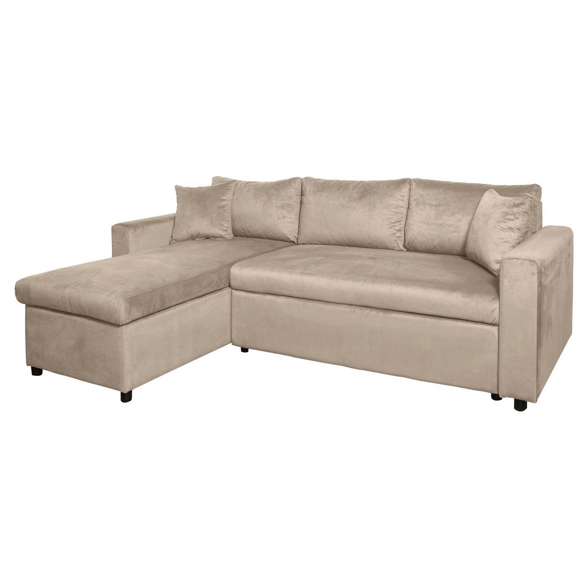 Canapé d'angle réversible convertible avec coffre en tissu ou velours GERALDINE 