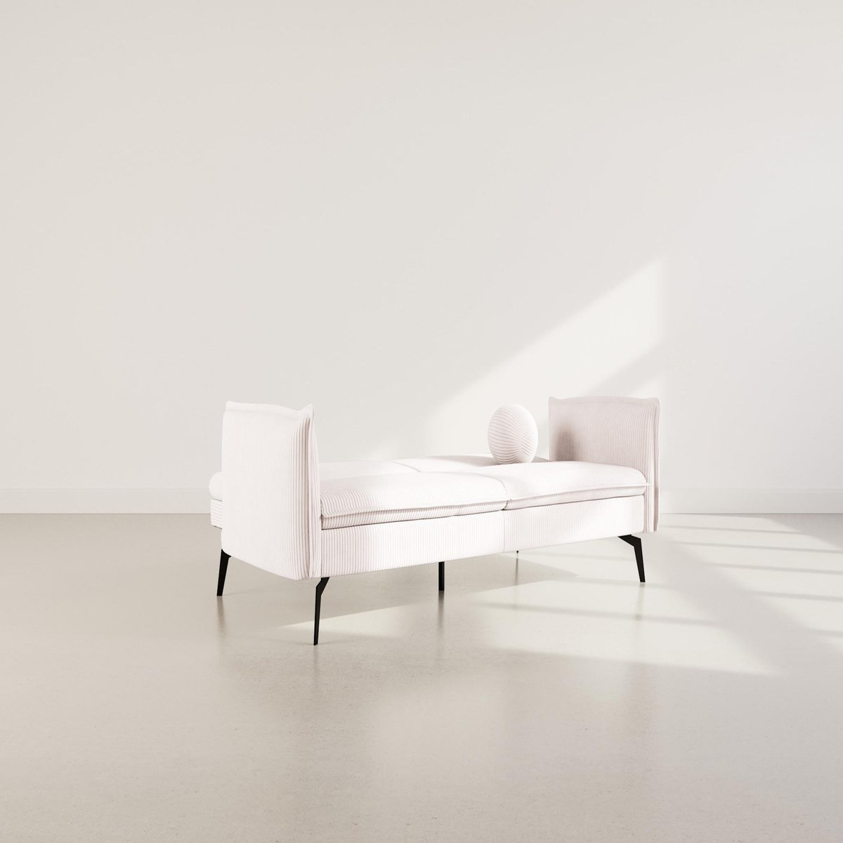 BEST MOBILIER Lexie - canapé convertible clic-clac 2 places en velours côtelé