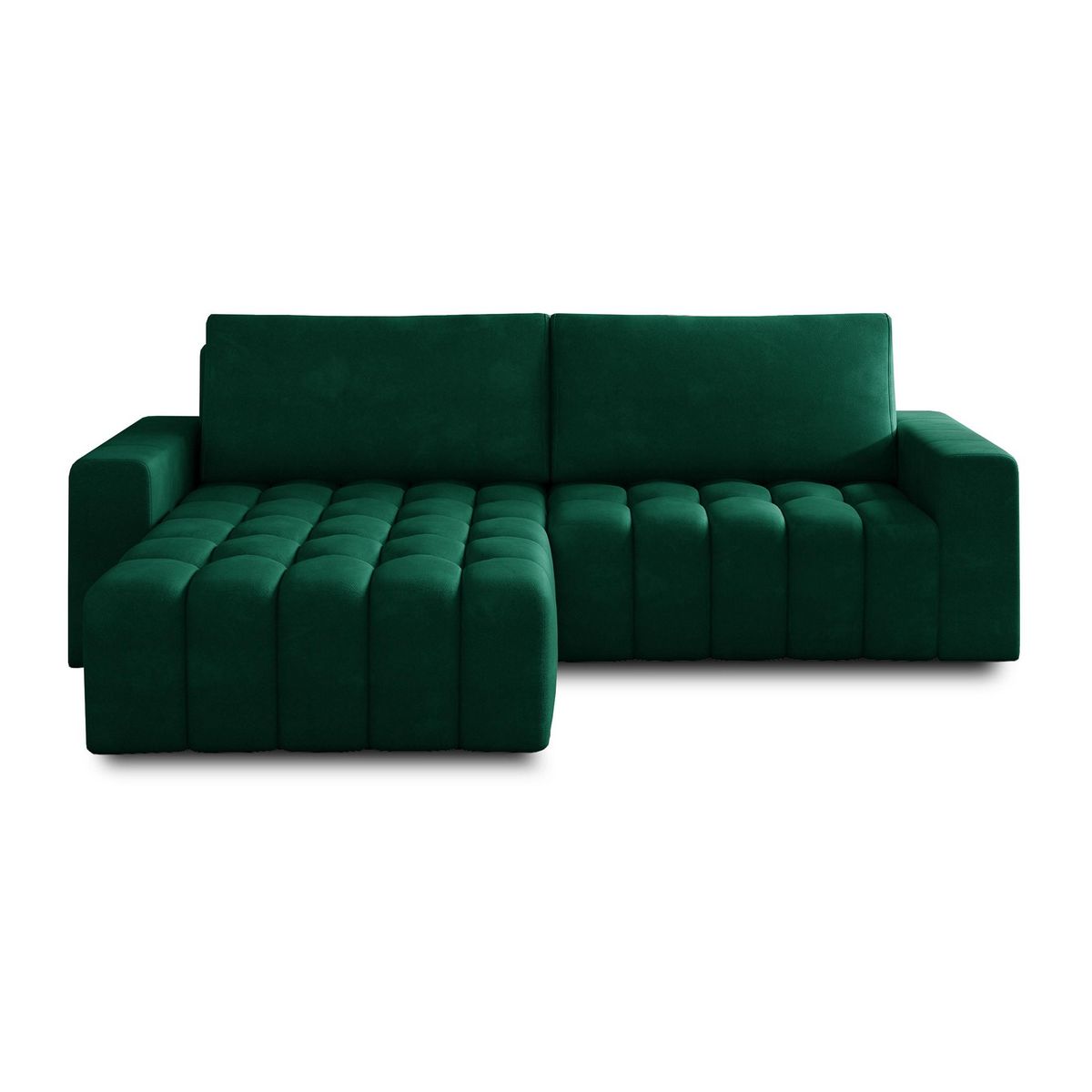 BEST MOBILIER Cordova - canapé d'angle gauche 4 places convertible avec coffre en velours