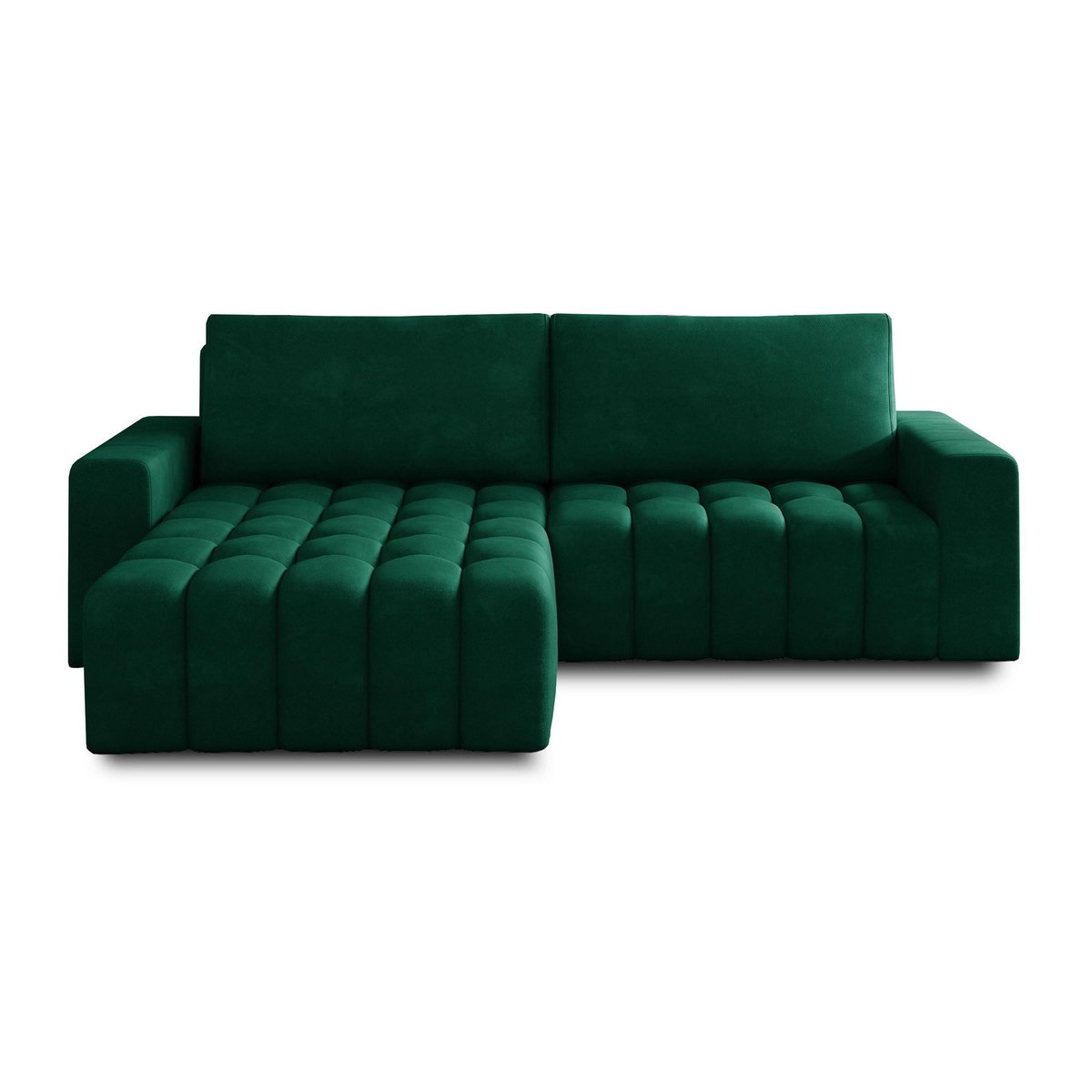 BEST MOBILIER Cordova - canapé d'angle gauche 4 places convertible avec coffre en velours