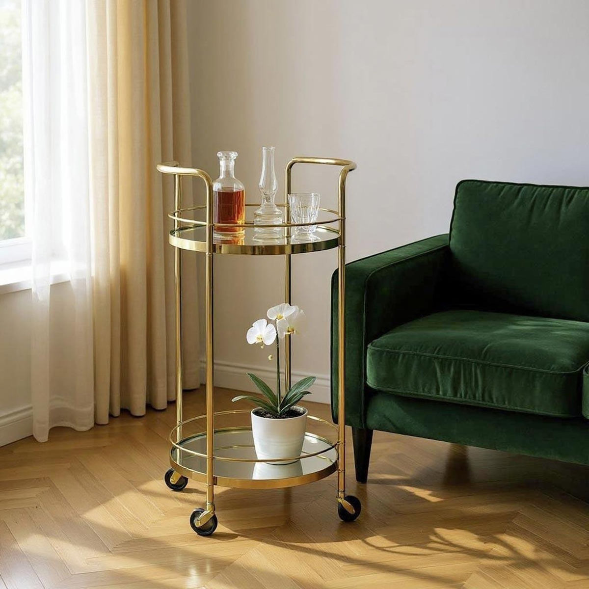 Paris Prix Desserte Design 2 Niveaux  Palace  80cm Or