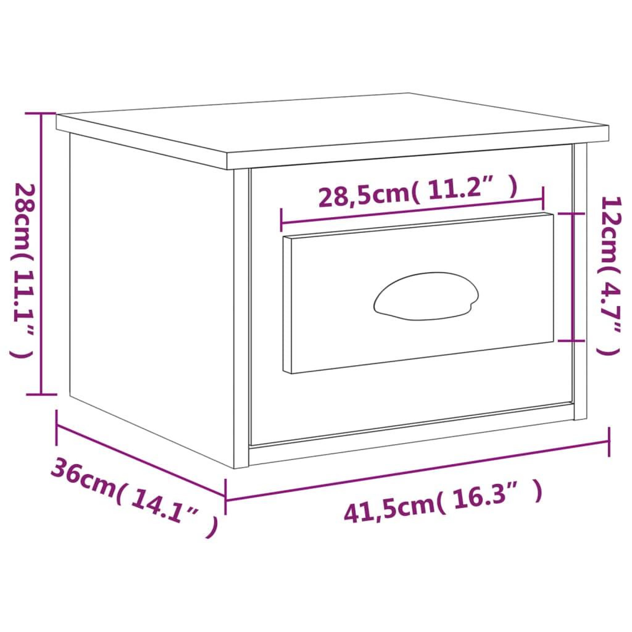 Voir la diapositive 6 : VIDAXL Tables de chevet murales 2 pcs Chene marron 41,5x36x28 cm