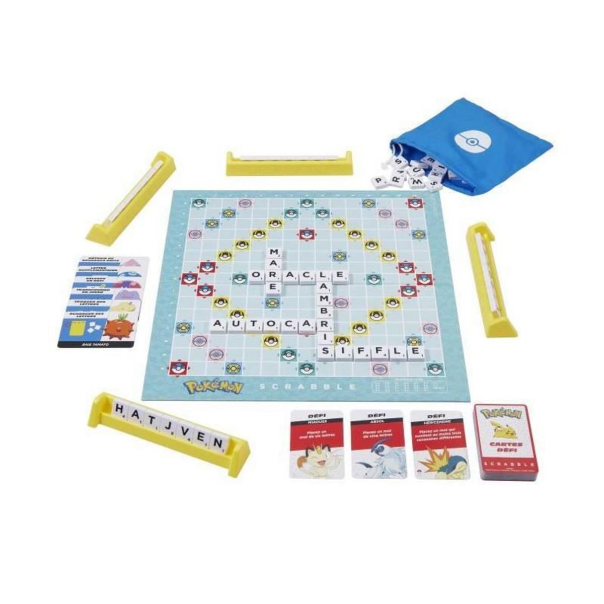 SCRABBLE Scrabble Pokémon-Jeu de société familial avec 2 modes de jeu HXT27