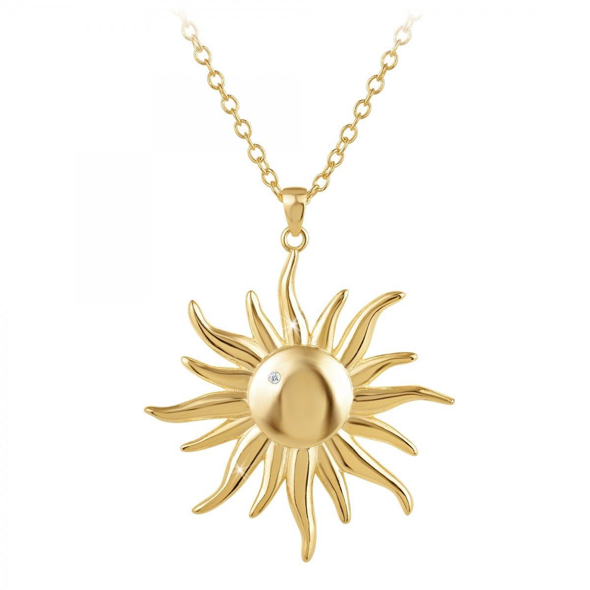 SC BOHEME Collier soleil par SC Bohème orné d'un véritable diamant blanc