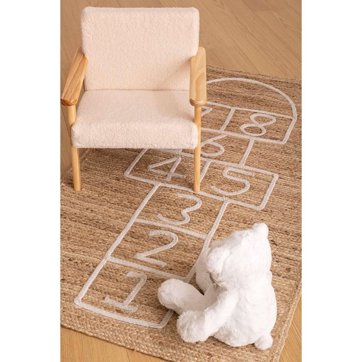 Atmosphera Kids Tapis enfant rectangulaire Marelle - 80 x 150 cm - Jute