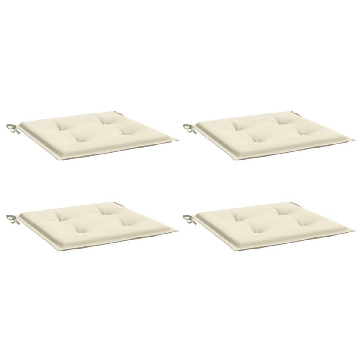 VIDAXL Coussins de chaise jardin lot de 4 creme 50x50x3cm tissu oxford