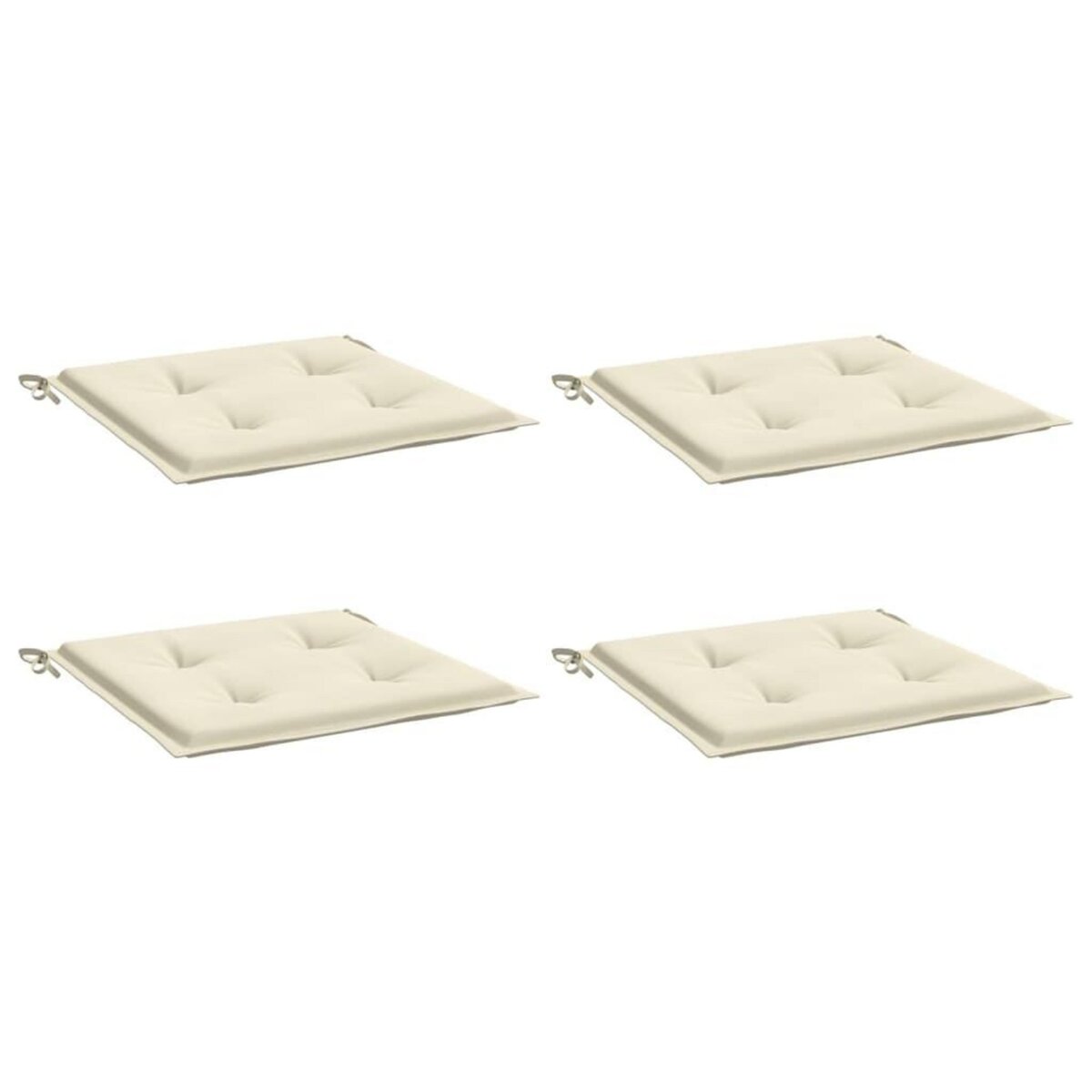 VIDAXL Coussins de chaise jardin lot de 4 creme 50x50x3cm tissu oxford