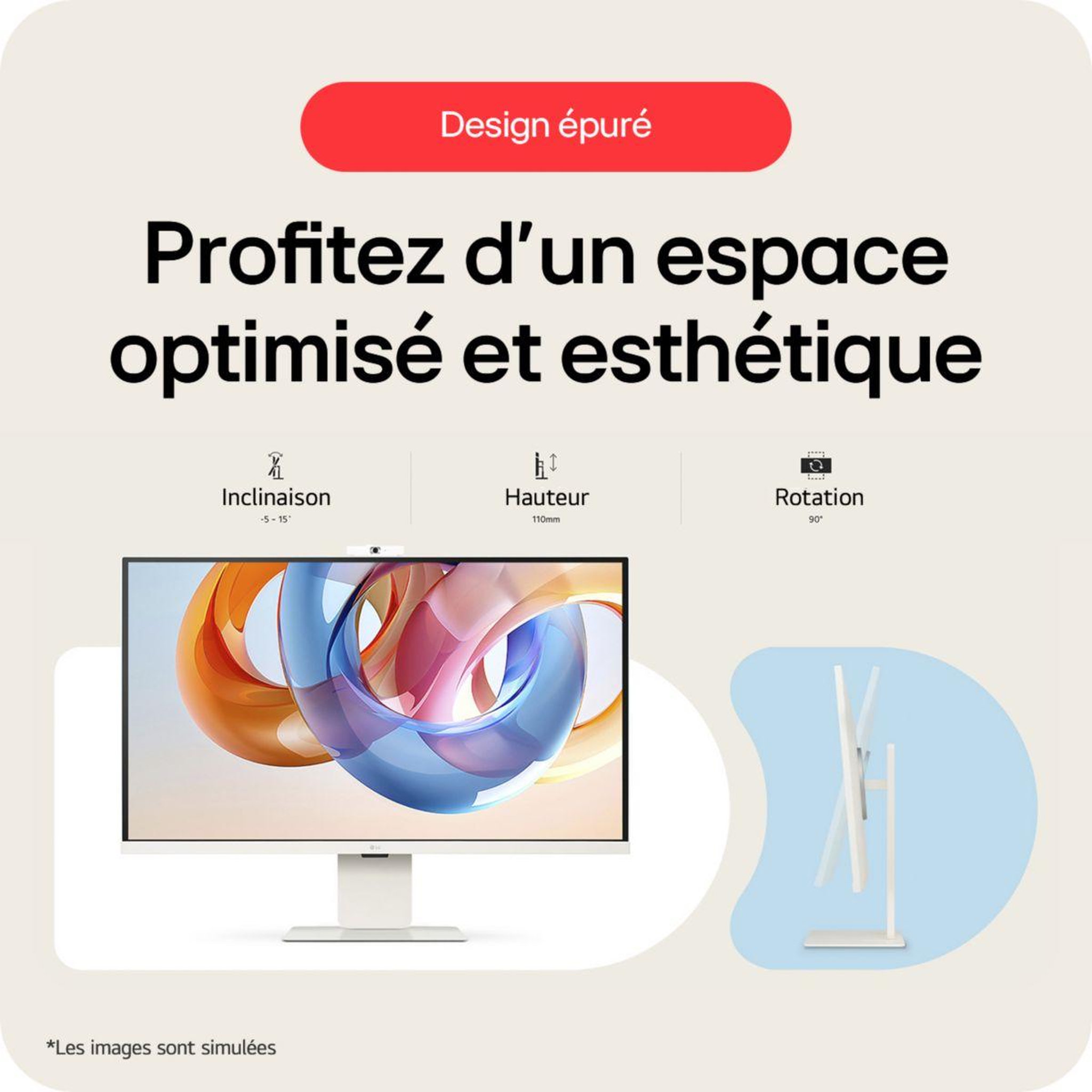 Voir la diapositive 5 : LG Ecran 32U850SA-W.AEU Smart Monitor IPS 32''