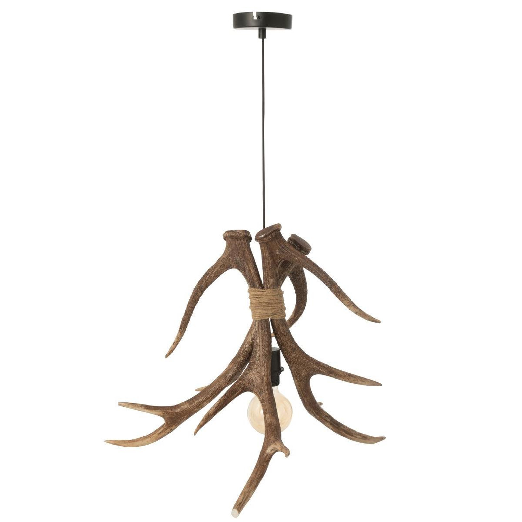 Voir la diapositive 3 : J-LINE Lampe suspension branches  antlers  56cm marron