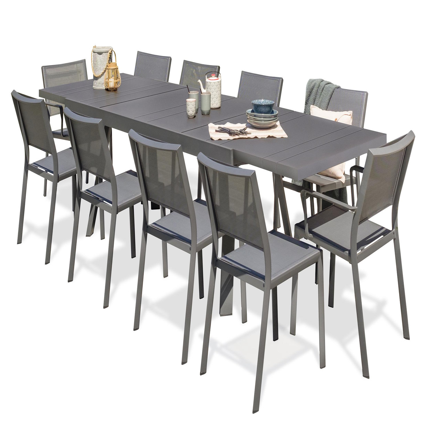 Dcb Garden Ensemble repas de jardin en aluminium (10 places)