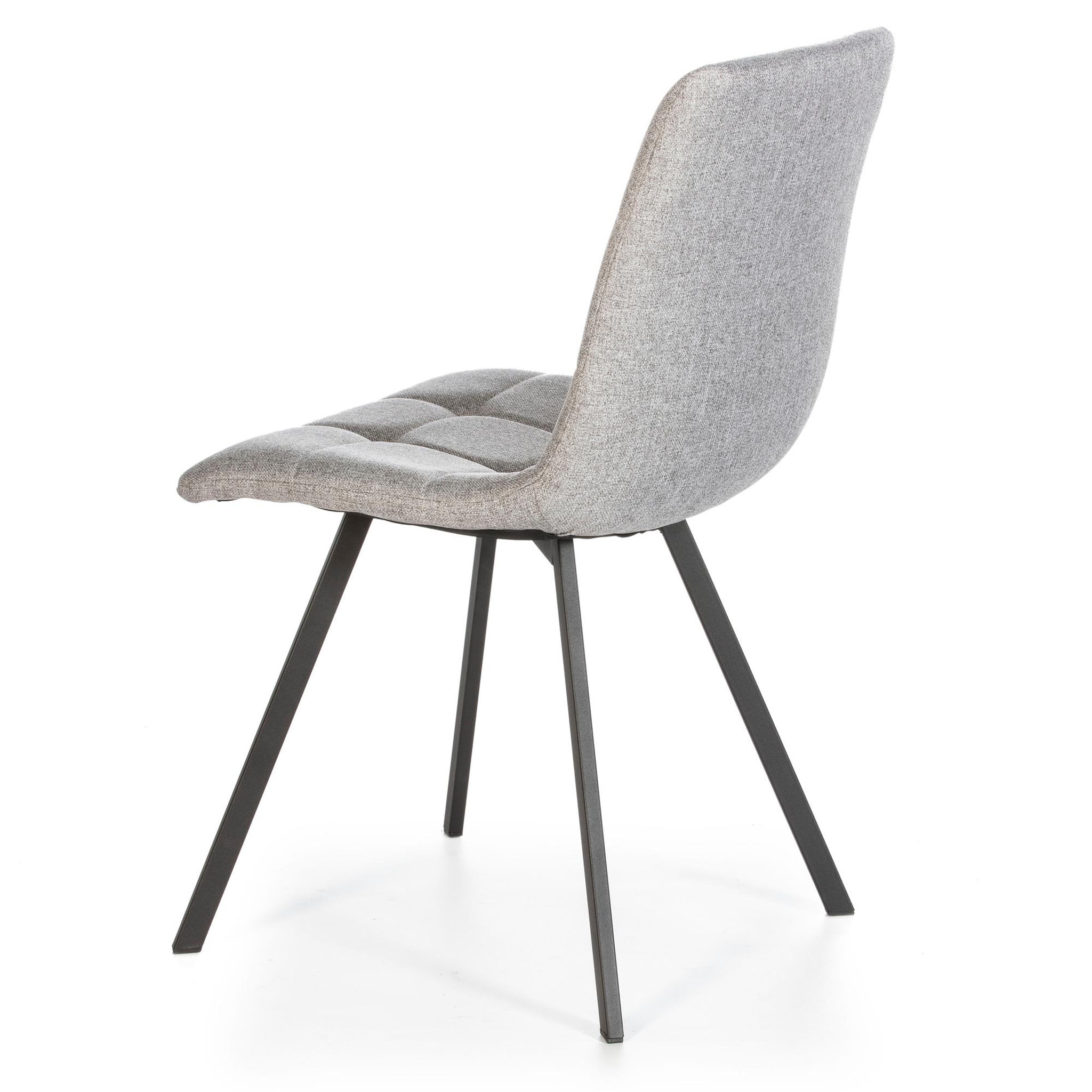 Voir la diapositive 3 : VS VENTA-STOCK Set de 2 chaises Salle à Manger Mila Tapissées Grises Claires, 58 cm x 45 cm x 90 cm