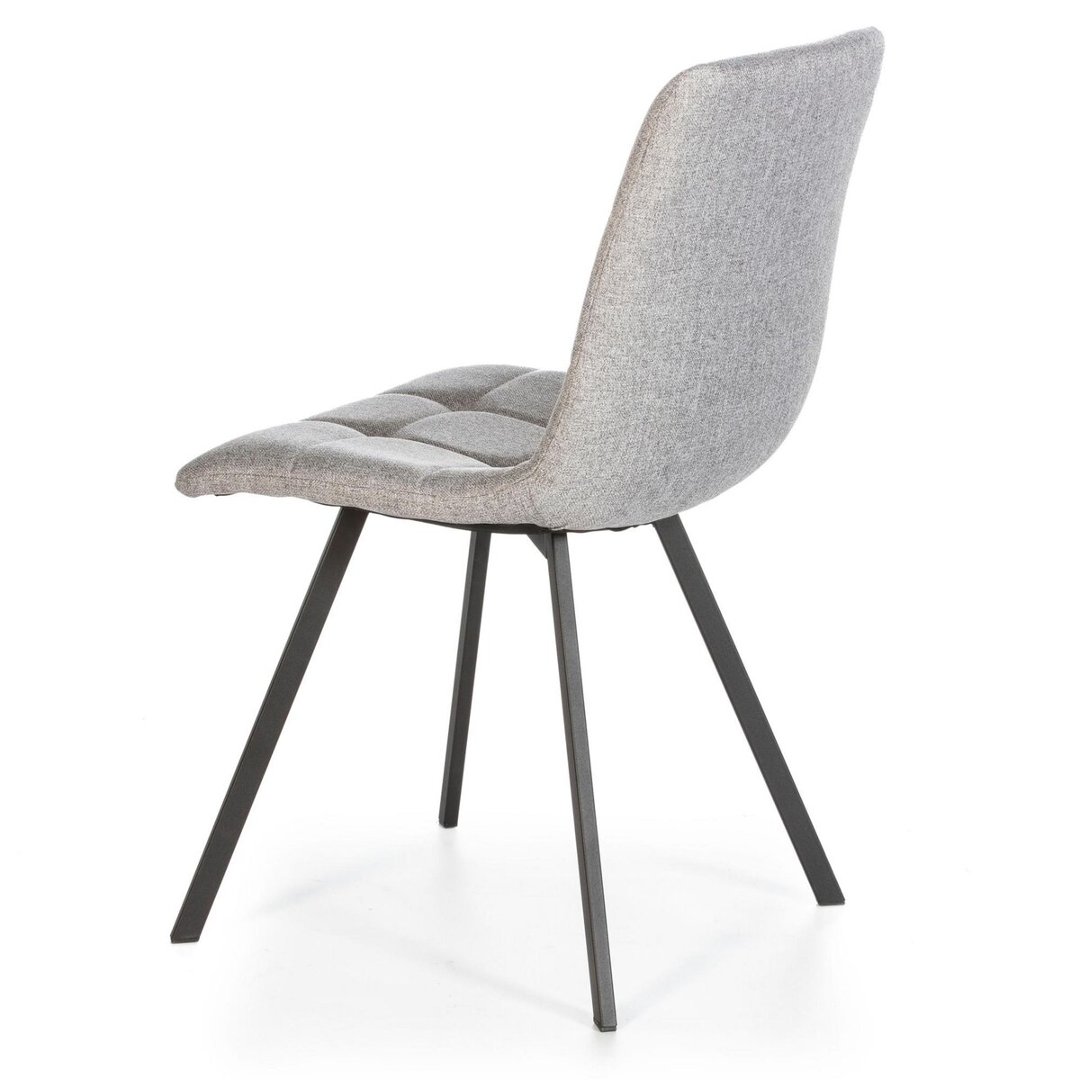 VS VENTA-STOCK Set de 2 chaises Salle à Manger Mila Tapissées Grises Claires, 58 cm x 45 cm x 90 cm