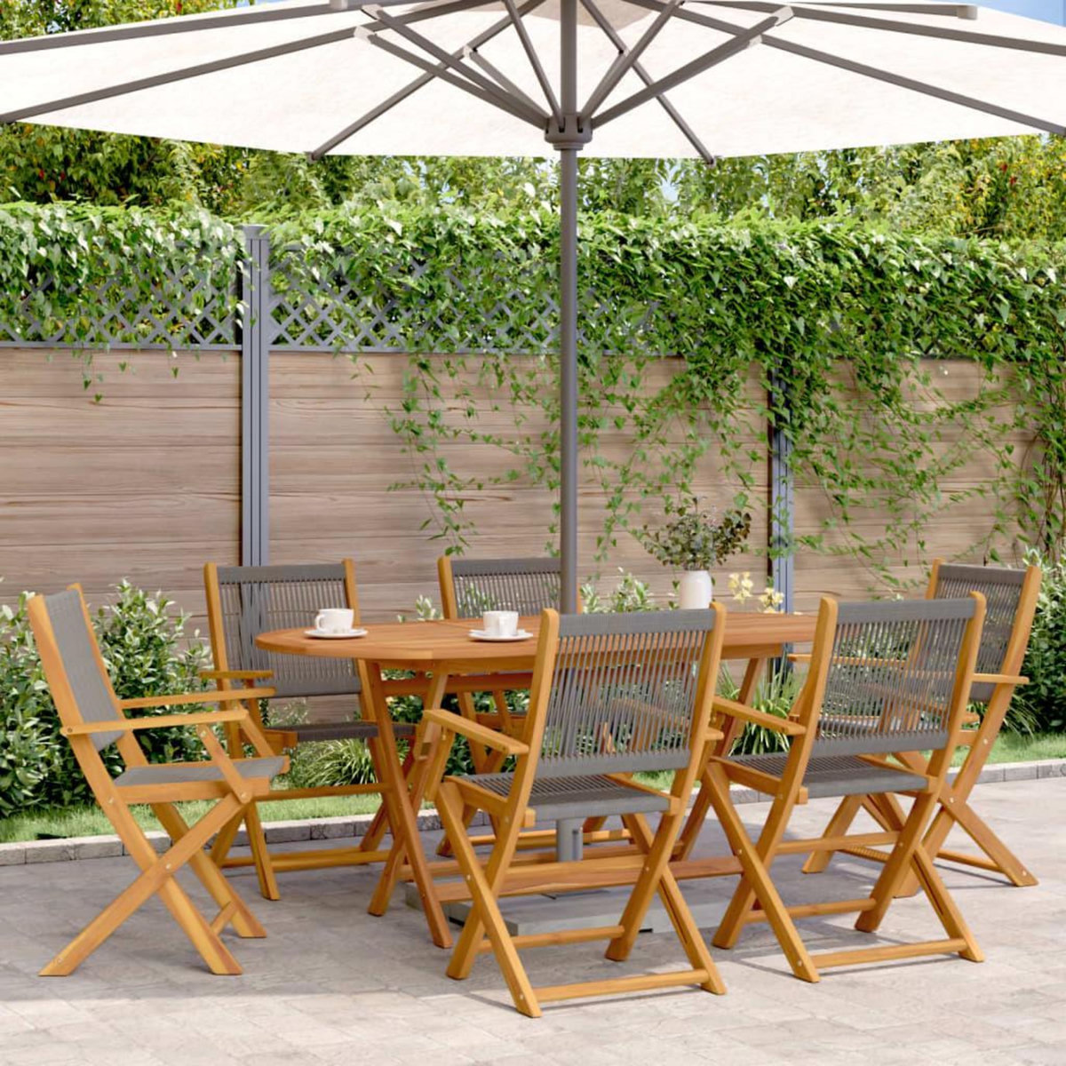 VIDAXL Chaises de jardin pliables lot de 6 gris bois d'acacia massif