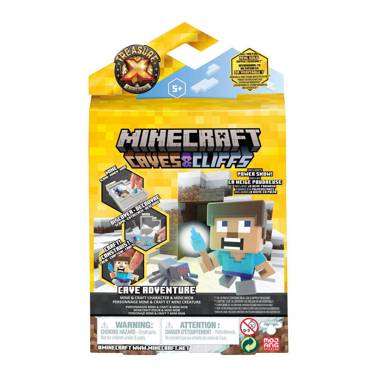 MOOSE TOYS Personnage Mine et Craft avec Mini créature Minecraft Tresor X