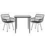 Voir la diapositive 3 : VIDAXL Ensemble a manger de jardin 3 pcs Noir Resine tressee