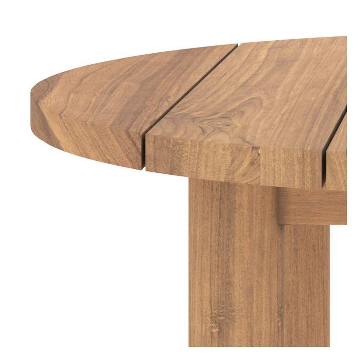 Rendez vous déco Table basse ronde de jardin en bois de teck massif D80 cm-Aurland