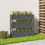 VIDAXL Jardiniere Gris 112x25x104,5 cm Bois massif de pin