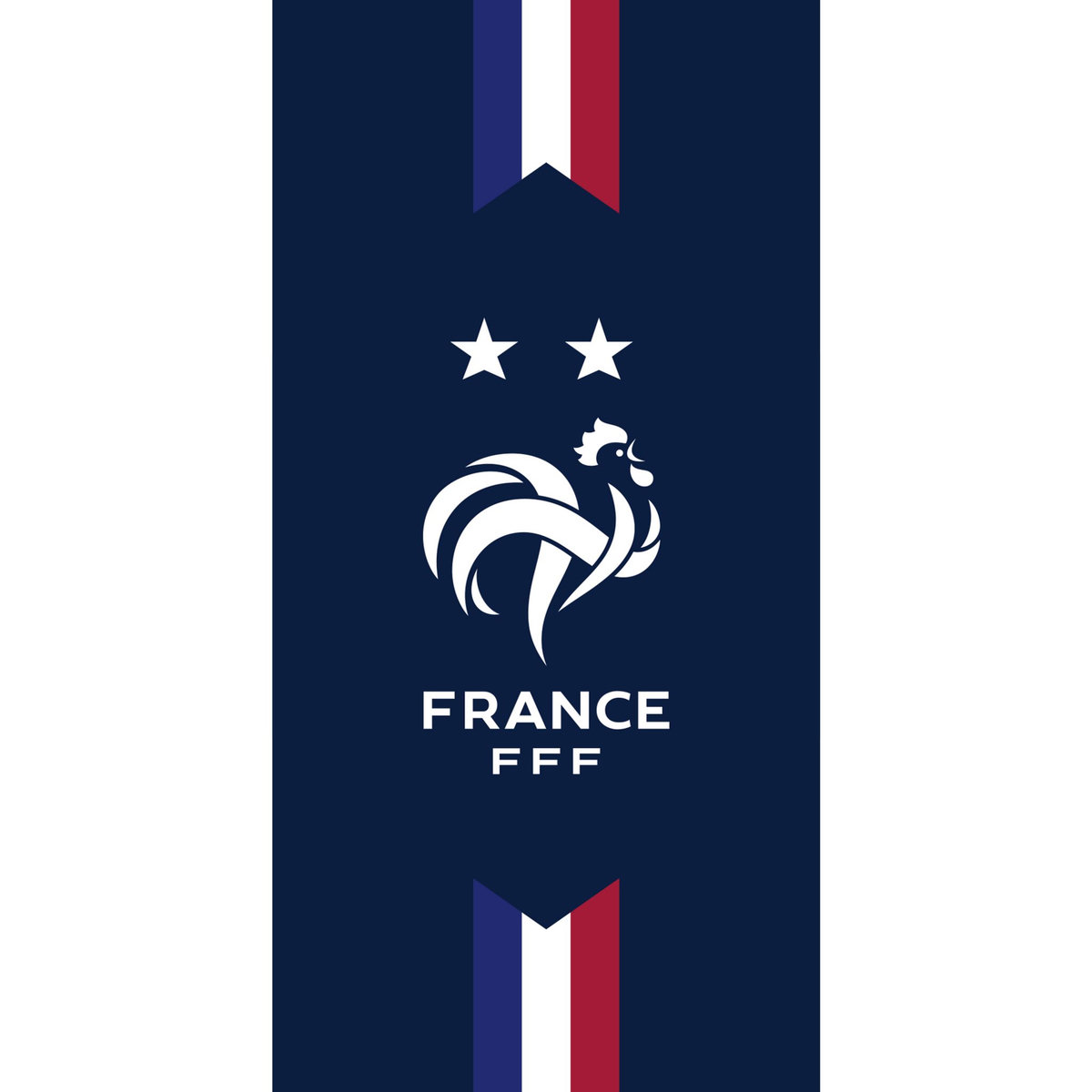 FFF Drap de plage en coton velours imprimé FFF DEUX ETOILES 360 g/m²