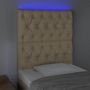 Voir la diapositive 3 : VIDAXL Tete de lit a LED Creme 80x7x118/128 cm Tissu