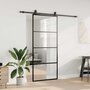 Voir la diapositive 3 : VIDAXL Porte coulissante kit de quincaillerie noir 90x205 cm verre ESG