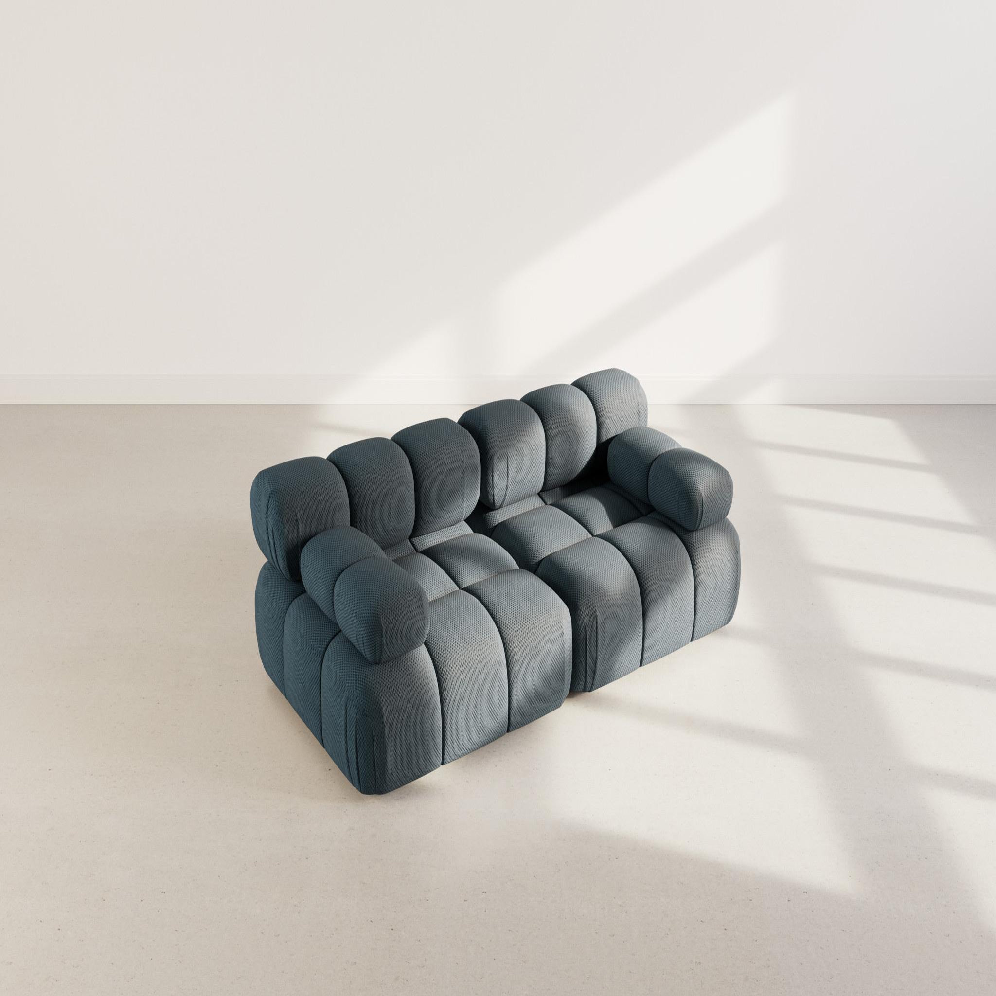 Voir la diapositive 3 : LISA DESIGN Ruby - canapé droit modulable 2 places en velours texturé