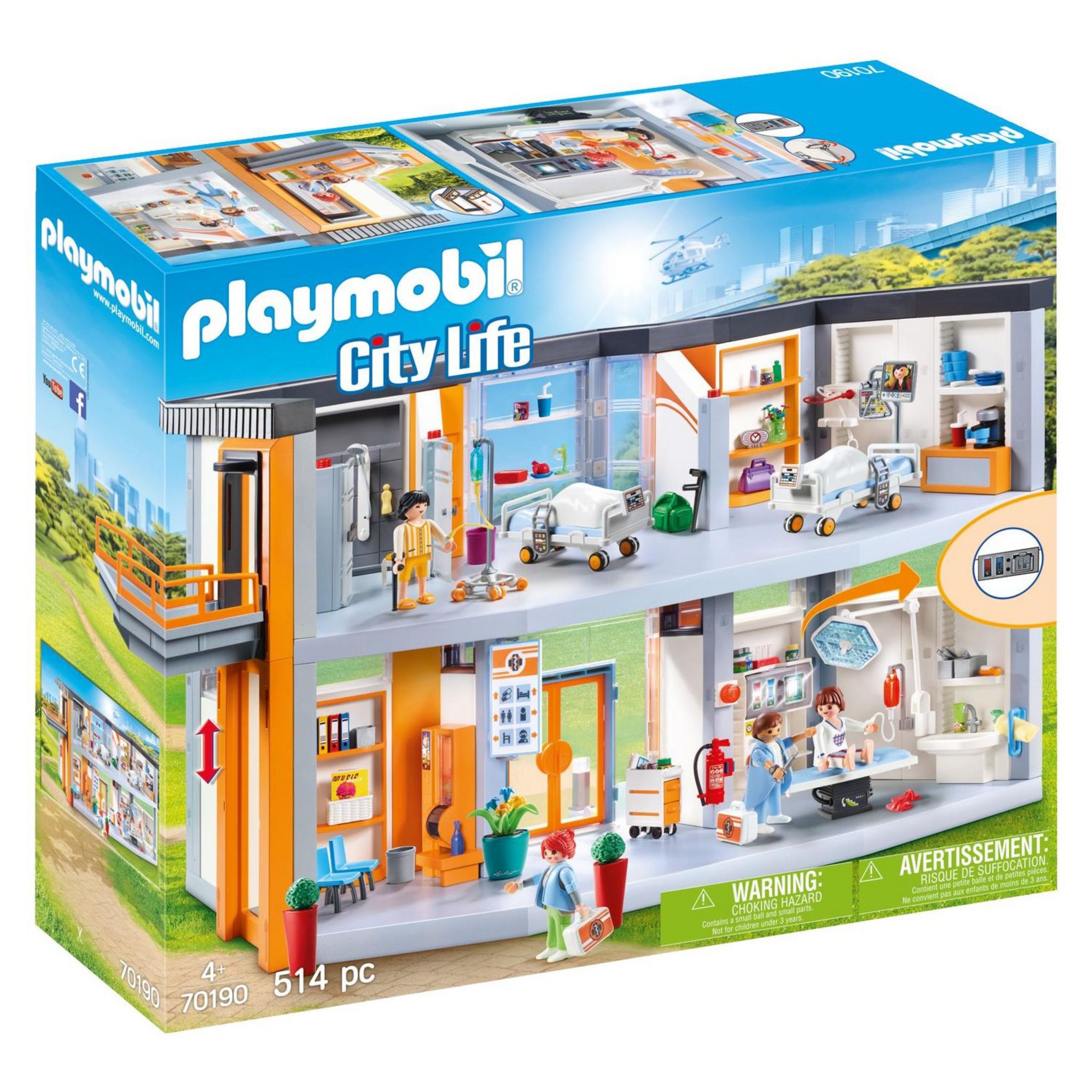 PLAYMOBIL 70190 - City Life - H?�pital am?�nag?� pas cher - Auchan.fr