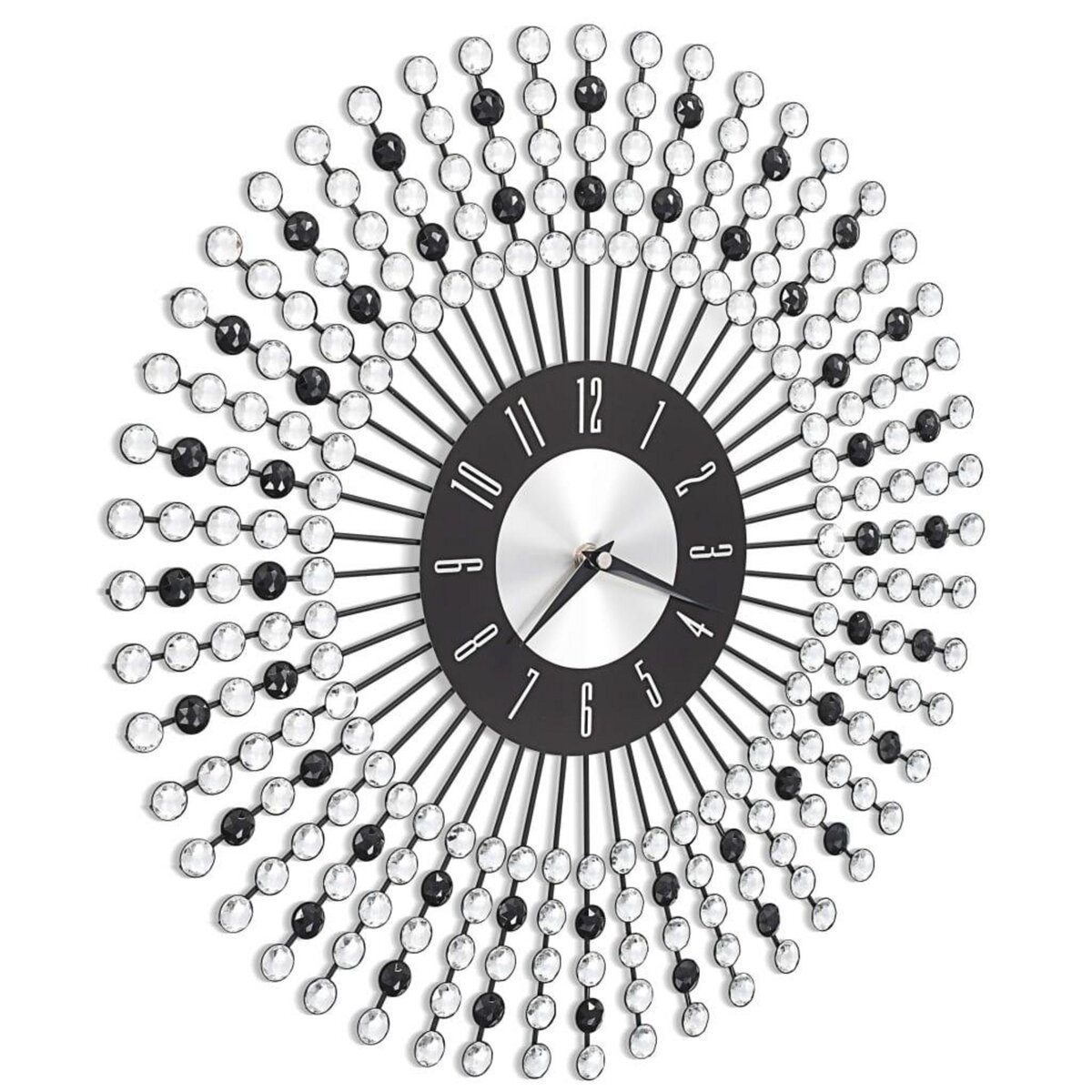 VIDAXL Horloge murale Metal 43 cm Noir