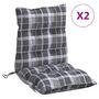 Voir la diapositive 2 : VIDAXL Coussins de chaise a dossier bas lot de 2 motif carreaux gris