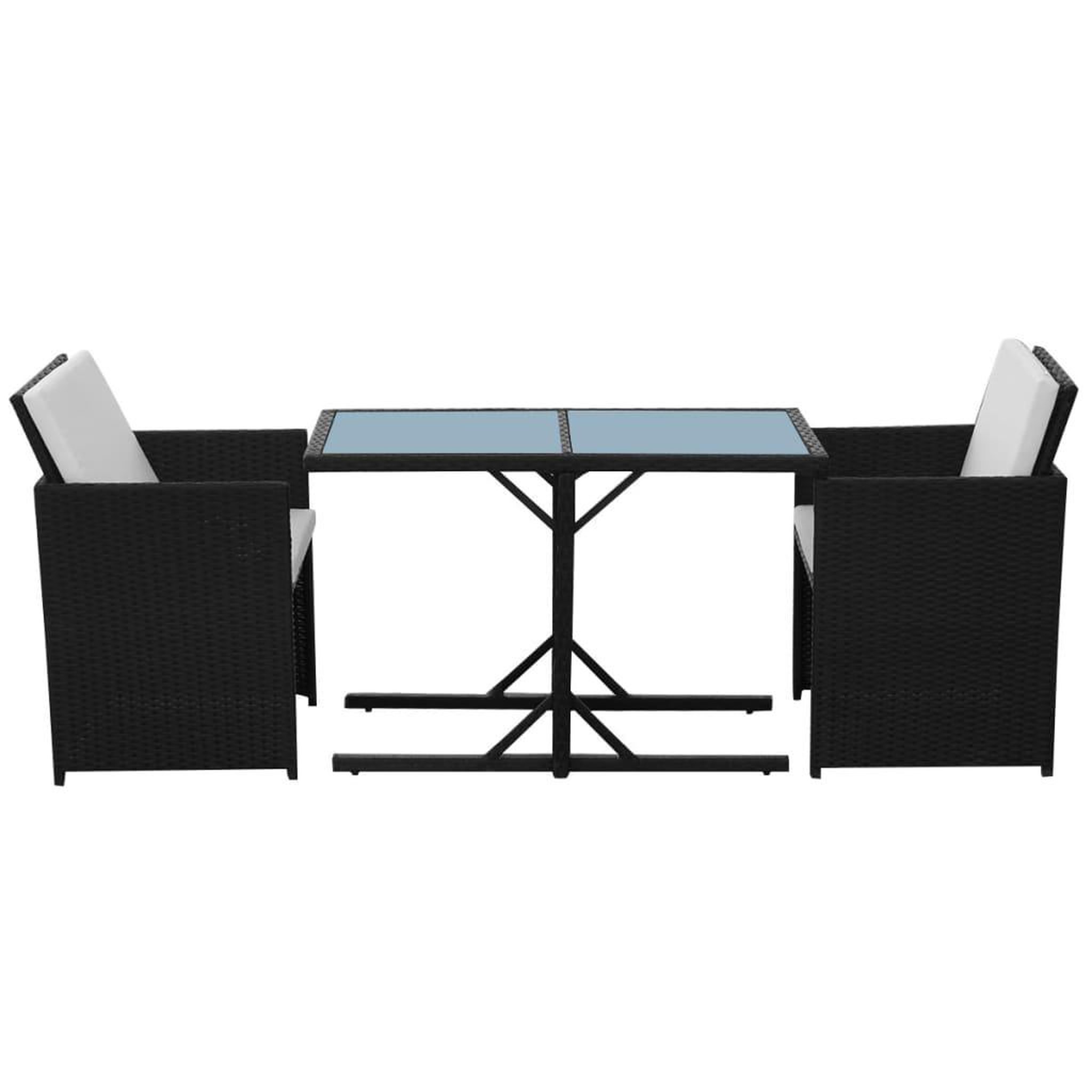 Voir la diapositive 4 : VIDAXL Ensemble de bistro 3 pcs avec coussins resine tressee noir
