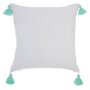 Voir la diapositive 4 : ATMOSPHERA Coussin Déco  4 Pompons  40x40cm Gris