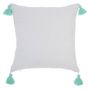 Voir la diapositive 4 : ATMOSPHERA Coussin Déco  4 Pompons  40x40cm Gris