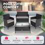 Voir la diapositive 4 : tectake Salon de jardin Pour 4 personnes noir/gris