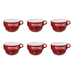 SECRET DE GOURMET Lot de 6 Tasses en Faïence  Coloroma  62cl Rouge