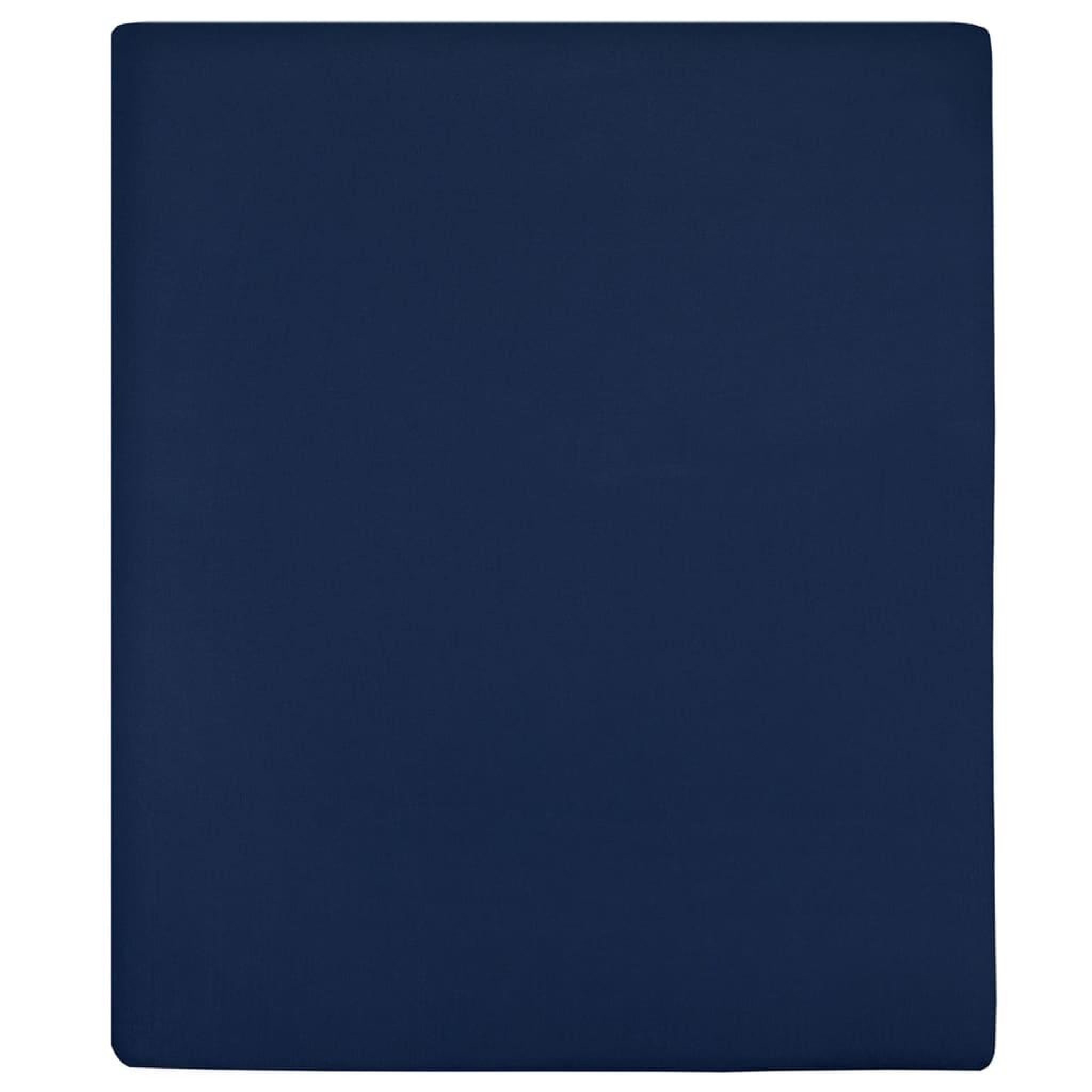 Voir la diapositive 1 : VIDAXL Draps-housses Jersey 2 pcs Bleu marine 160x200 cm Coton