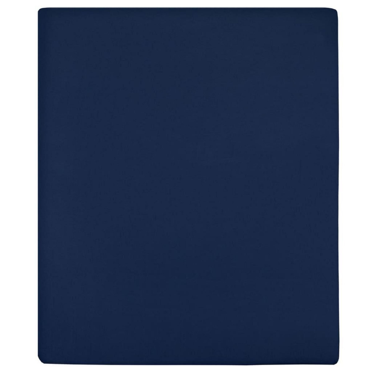 VIDAXL Draps-housses Jersey 2 pcs Bleu marine 160x200 cm Coton