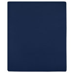 VIDAXL Draps-housses Jersey 2 pcs Bleu marine 160x200 cm Coton