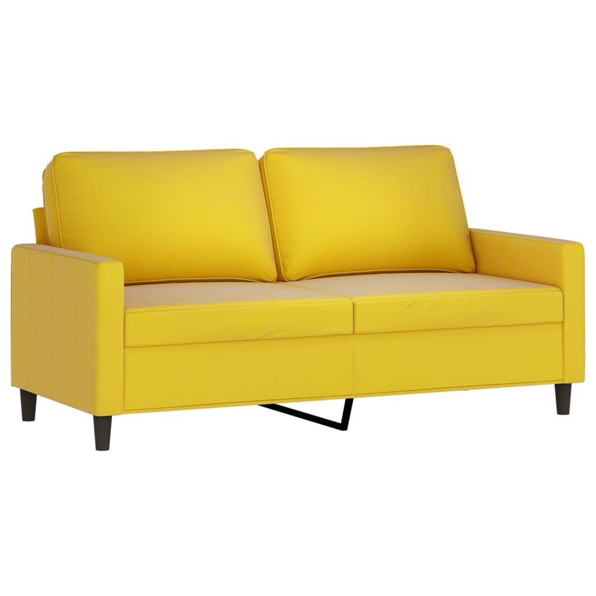 Voir la diapositive 4 : VIDAXL Ensemble de canapes 2 pcs avec coussins Jaune Velours
