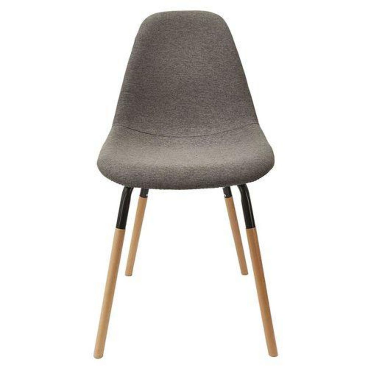 TOILINUX Lot de 4 Chaises scandinave Phenix en tissu et métal - Gris