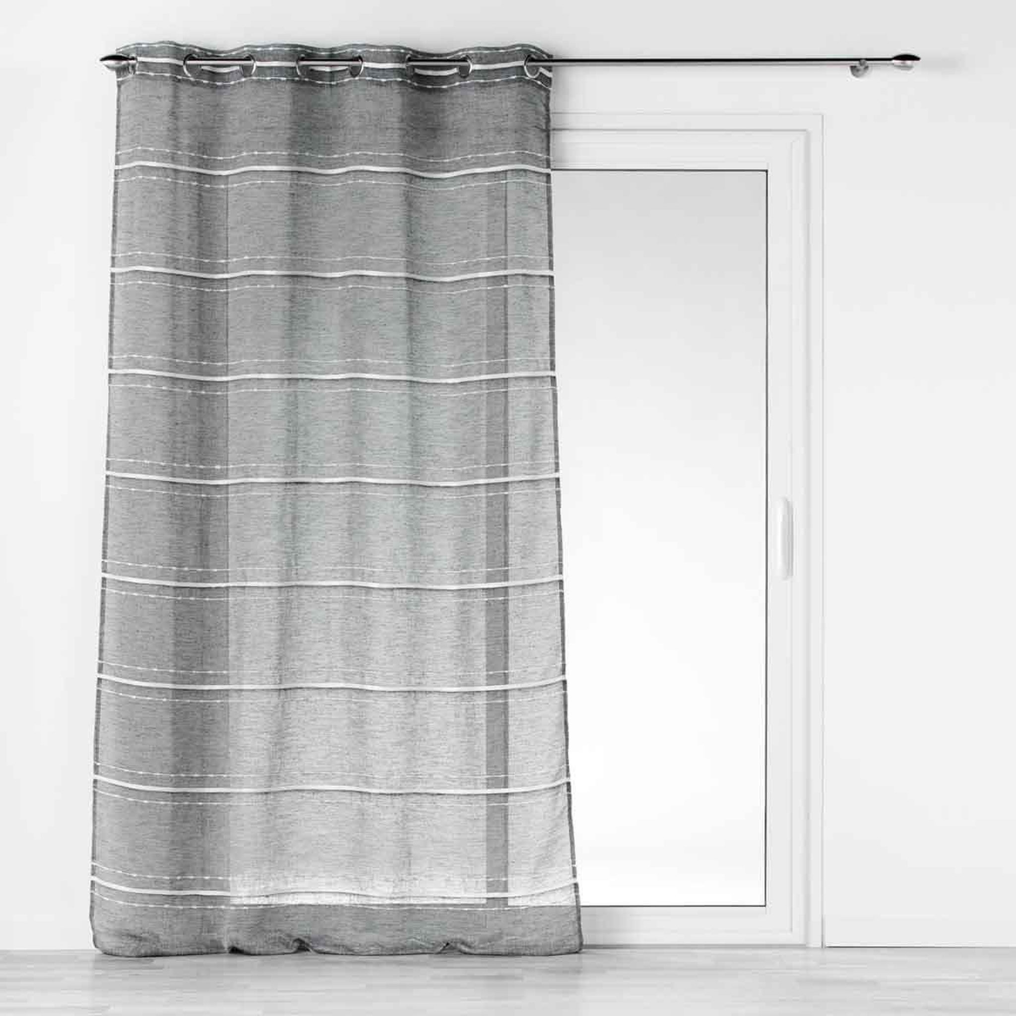 Douceur d'Intérieur Rideau voilage à œillets  aloria  140x280cm gris