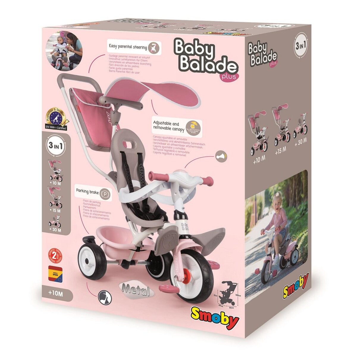 SMOBY Tricycle Baby balade plus Rose