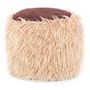 Voir la diapositive 1 : Paris Prix Pouf Rond Imitation Fourrure  Bobtail  45cm Beige