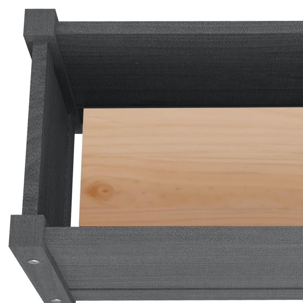 VIDAXL Jardiniere Gris 60x31x31 cm Bois de pin massif