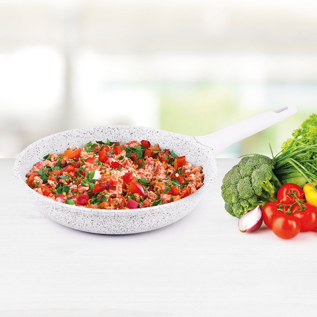 Poêle induction fonte d'aluminium 32 cm COPPER WHITE