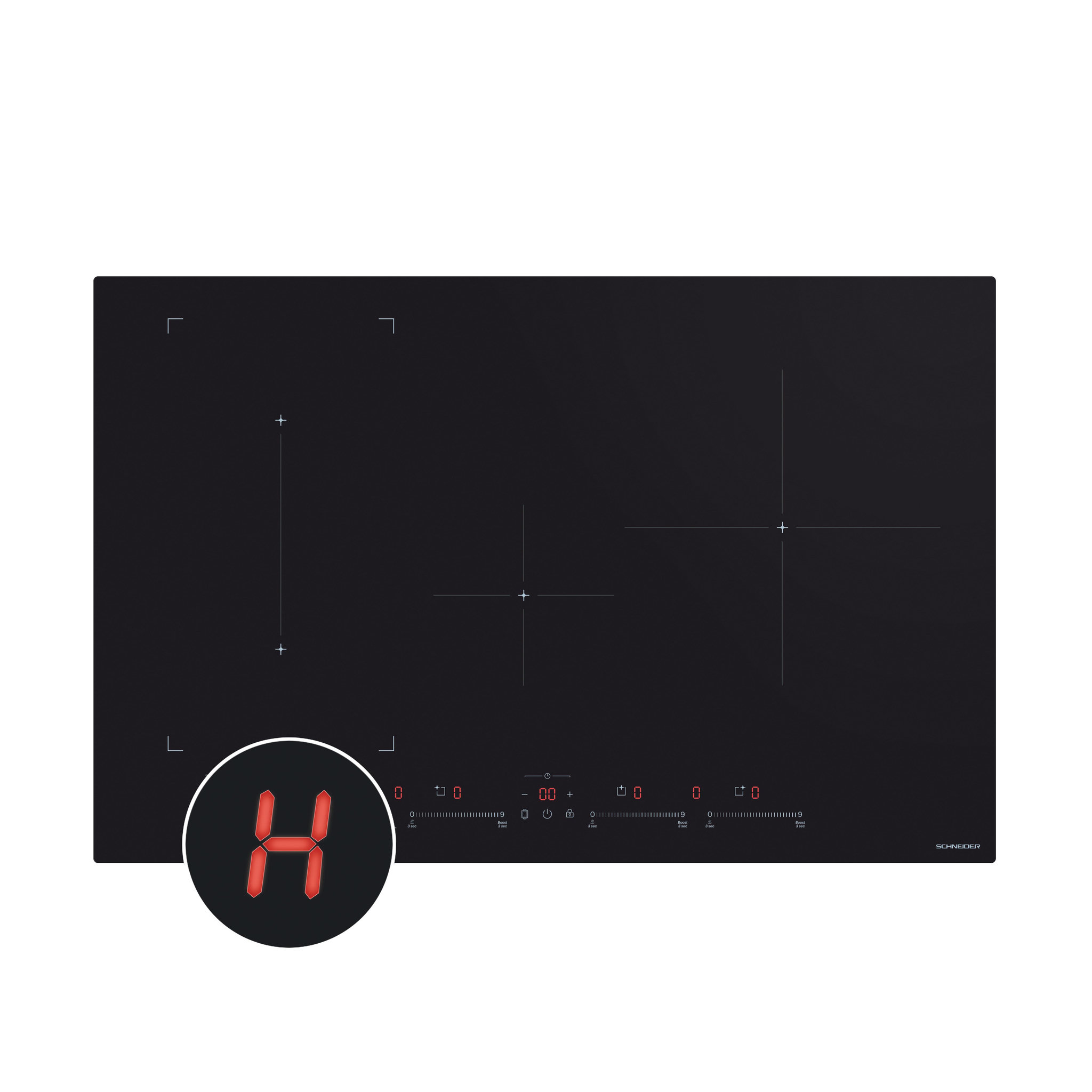 Voir la diapositive 5 : SCHNEIDER Table induction 4 feux Noir - SCTI841N3S