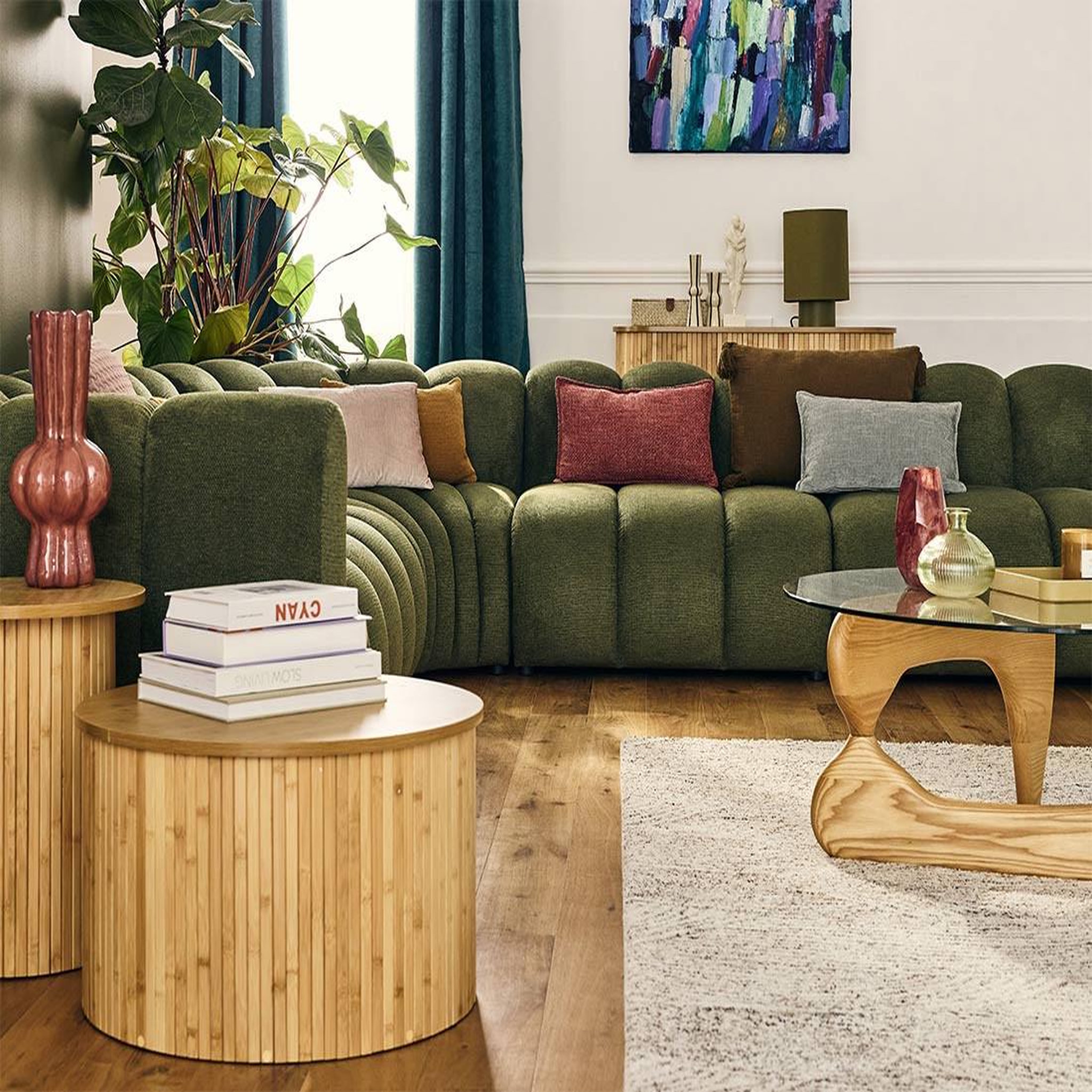 Voir la diapositive 4 : BEST MOBILIER Kofu - table basse ronde - bambou - 60 cm