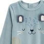 Voir la diapositive 4 : Petit Béguin Pyjama enfant 2 pièces en velours Félintrépide