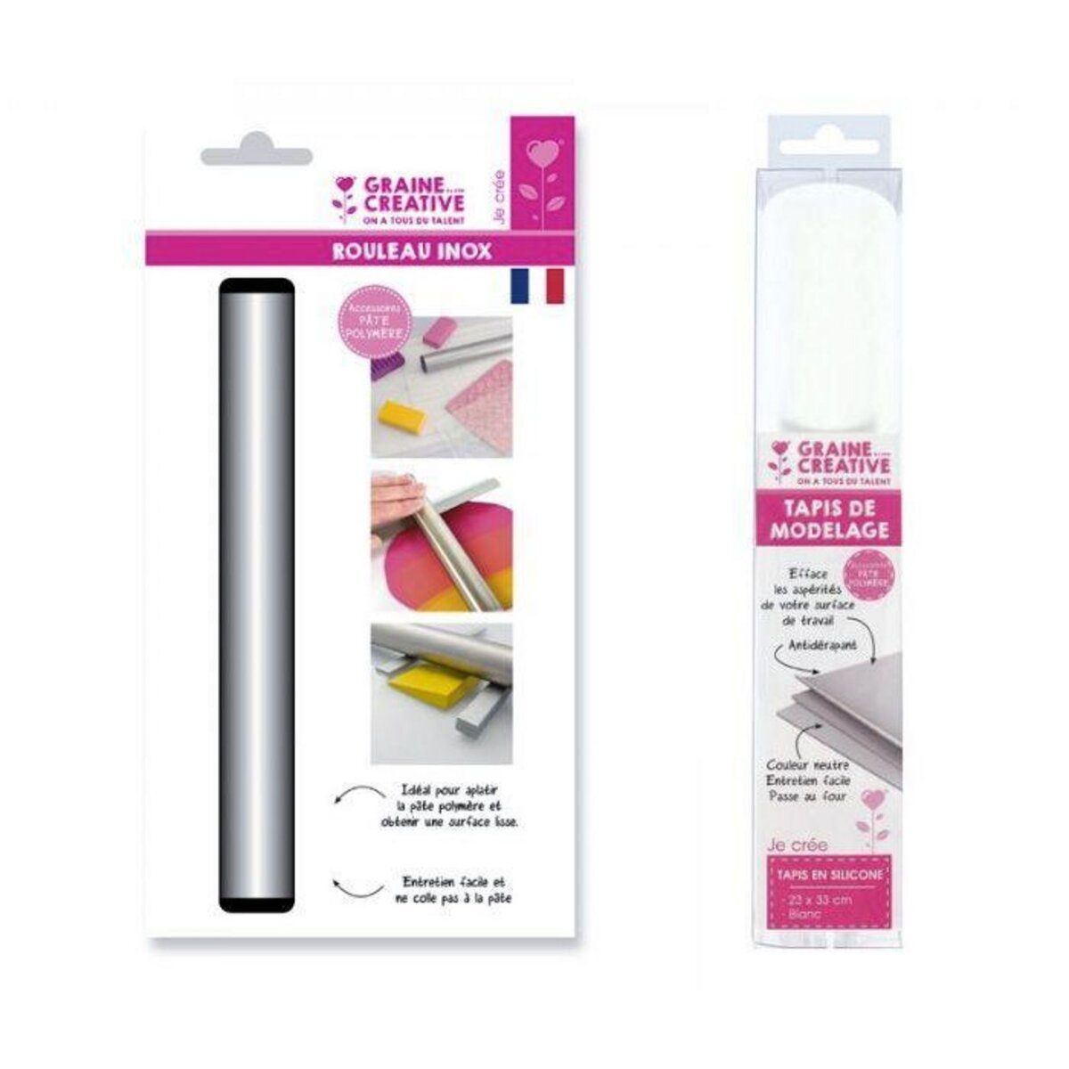 Graine créative Rouleau et tapis modelage pour pâte polymère