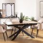 Voir la diapositive 2 : ATMOSPHERA Table à manger extensible en céramique et métal pour 6 à 8 personnes - Beige