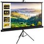 Voir la diapositive 1 : HOMCOM Écran de projection avec support trépied réglable en hauteur home-cinéma vidéo projecteur format 16:9 4K HD 84 pouces noir